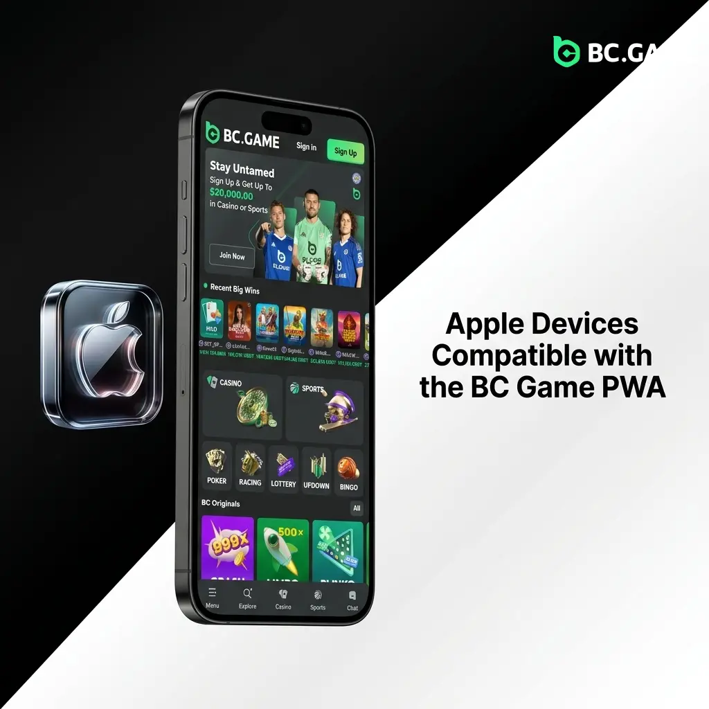 Apple iPhones and iPads compatible with BC Game PWA on iOS 13.0 and above via Safari browser