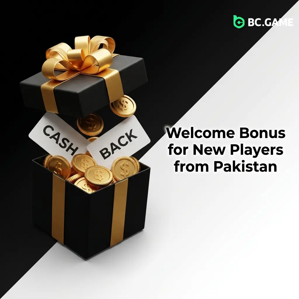 BC Game welcome bonus tiers for Pakistan players showing 300% and 180% first deposit offers with wagering details
