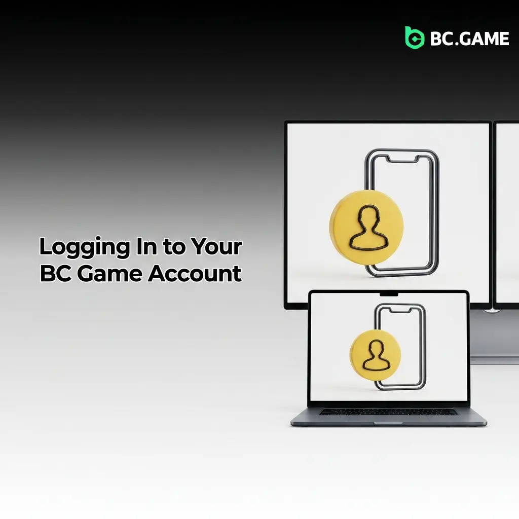 BC Game login page showing email and password fields for secure account access with two-factor authentication option