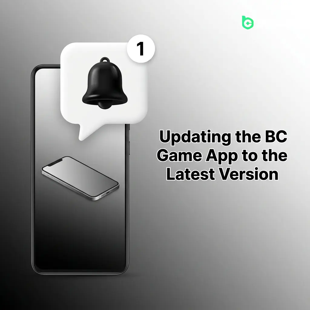 BC Game Android app update process showing in-app banner notification and APK installation steps on mobile device