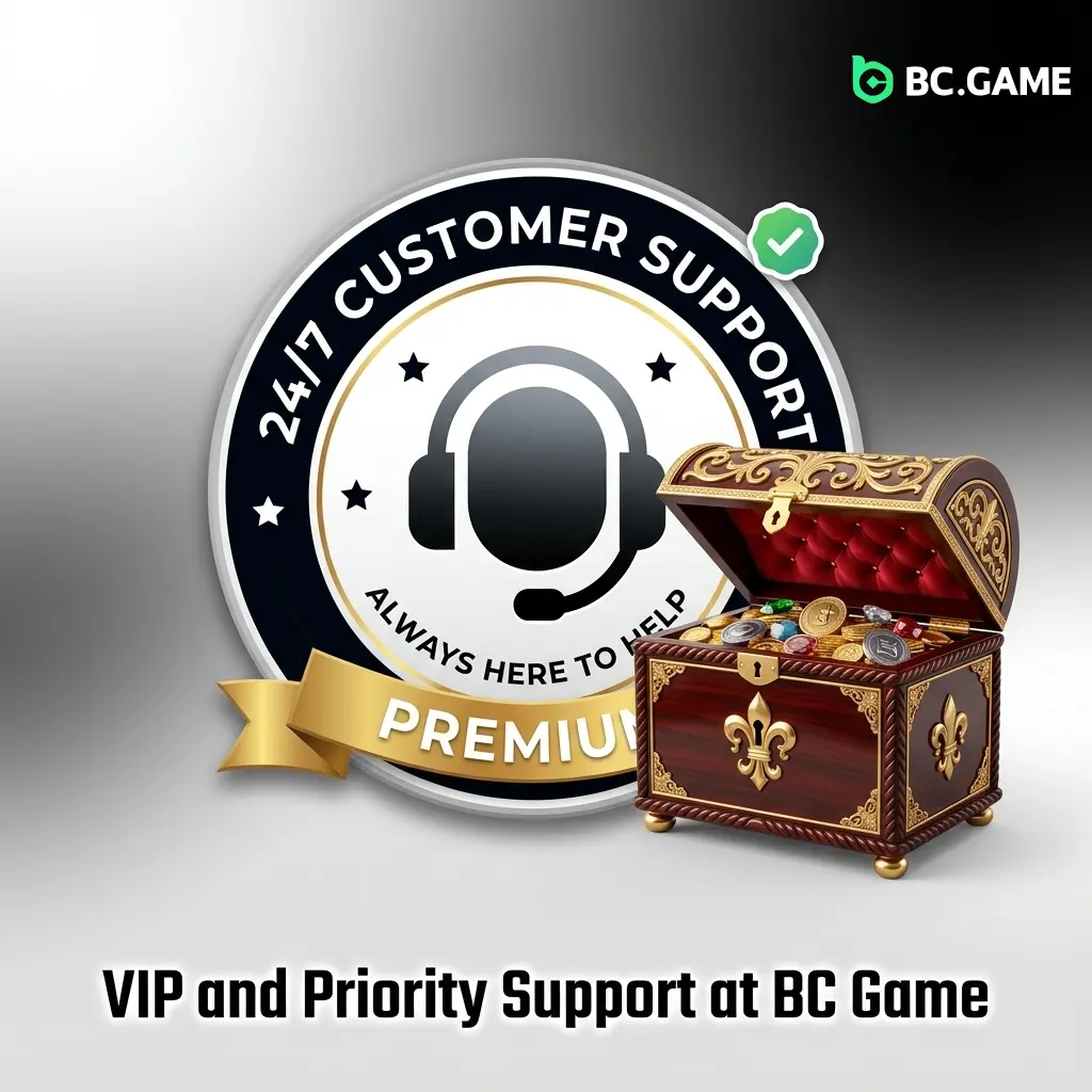 BC Game VIP priority support features dedicated managers, fast response times, and exclusive assistance for high-tier players.
