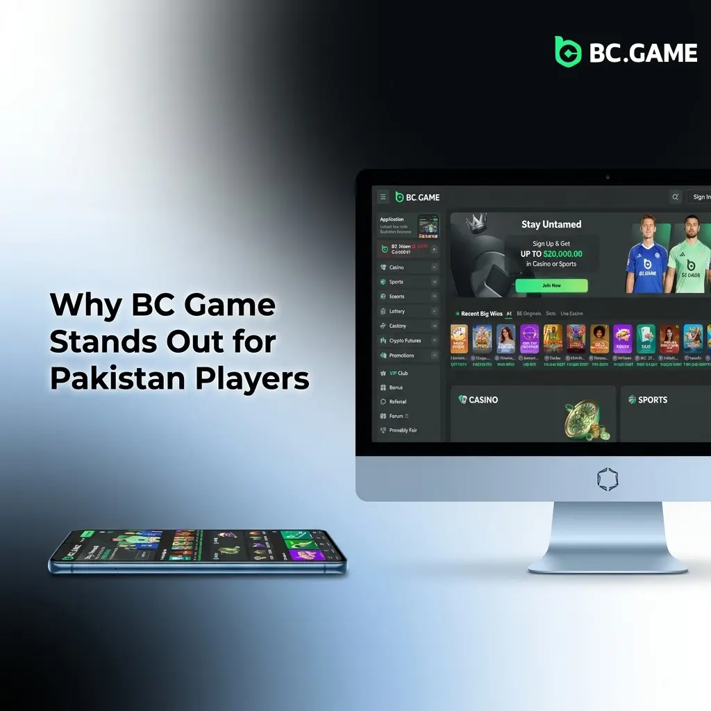 BC Game Pakistan features 8000+ games, JazzCash deposits, 300% bonus, provably fair gaming, and 24/7 Urdu support